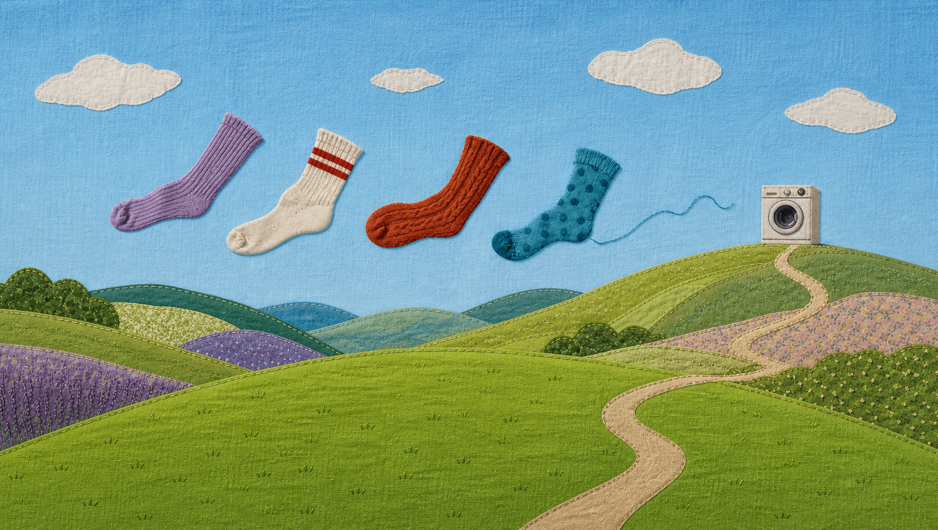 Lost Sock Migration Large mat artwork
