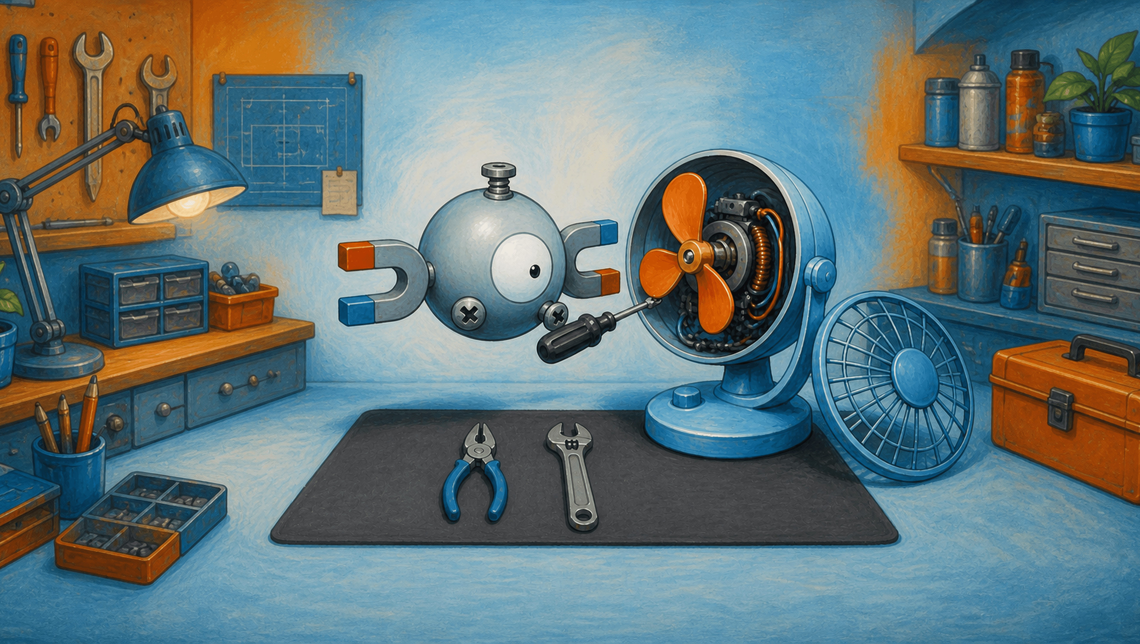 Magnemite Appliance Repair Large mat artwork