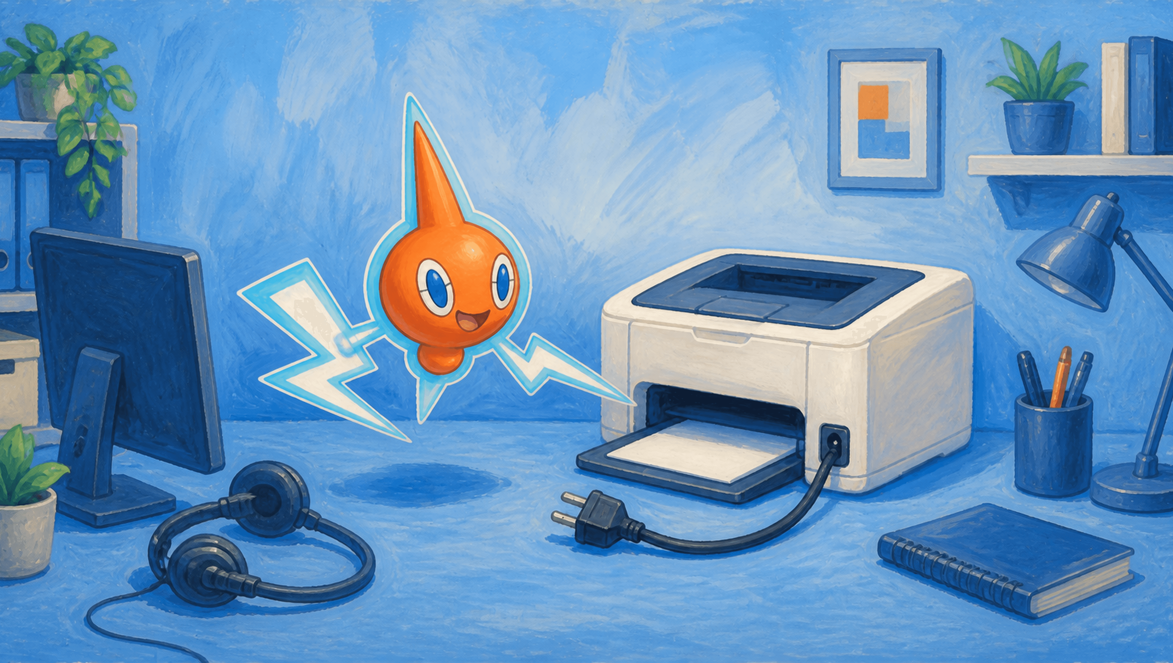 Rotom IT Helpdesk Large mat artwork