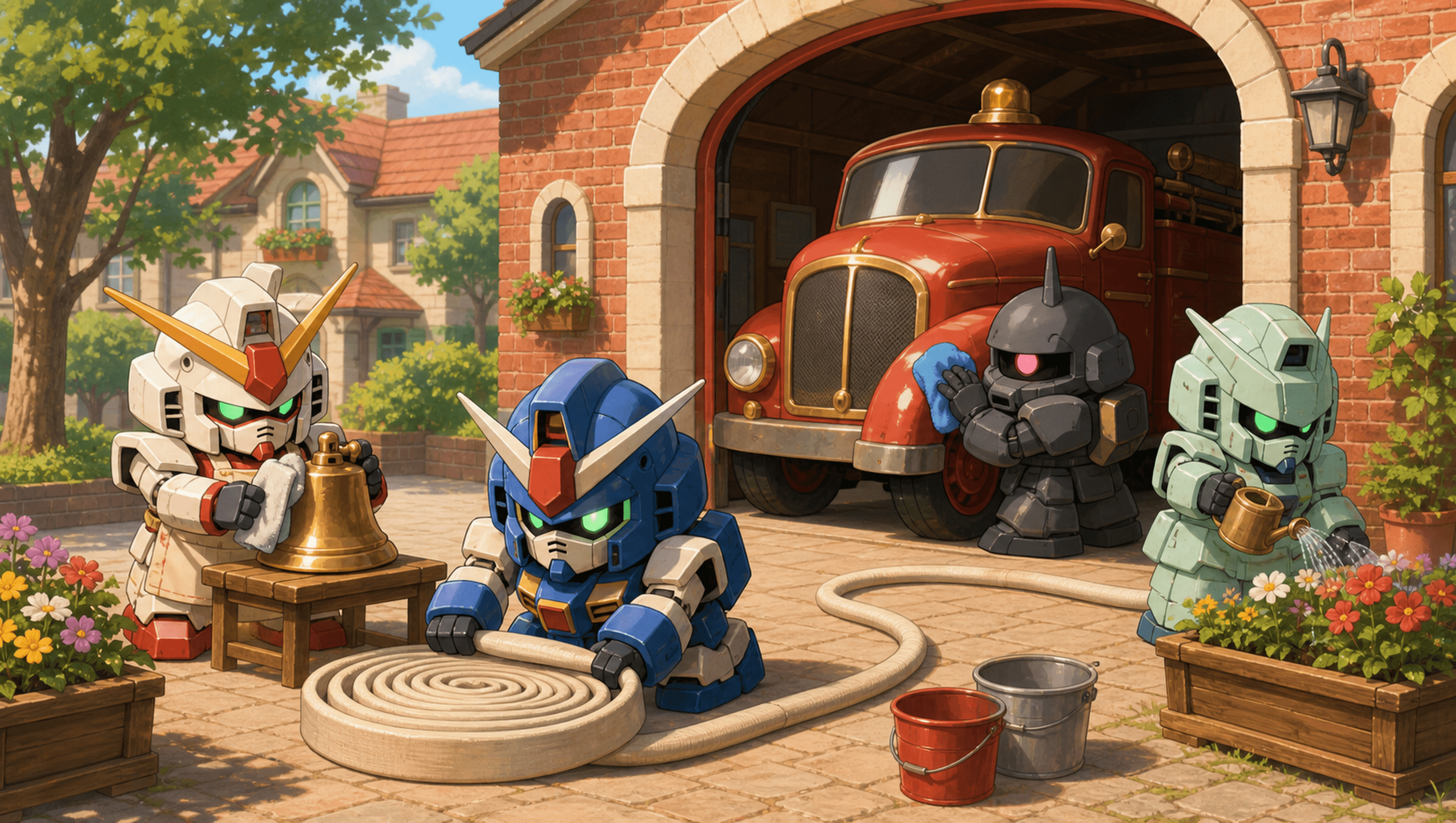 Firehouse Chore Day Large mat artwork