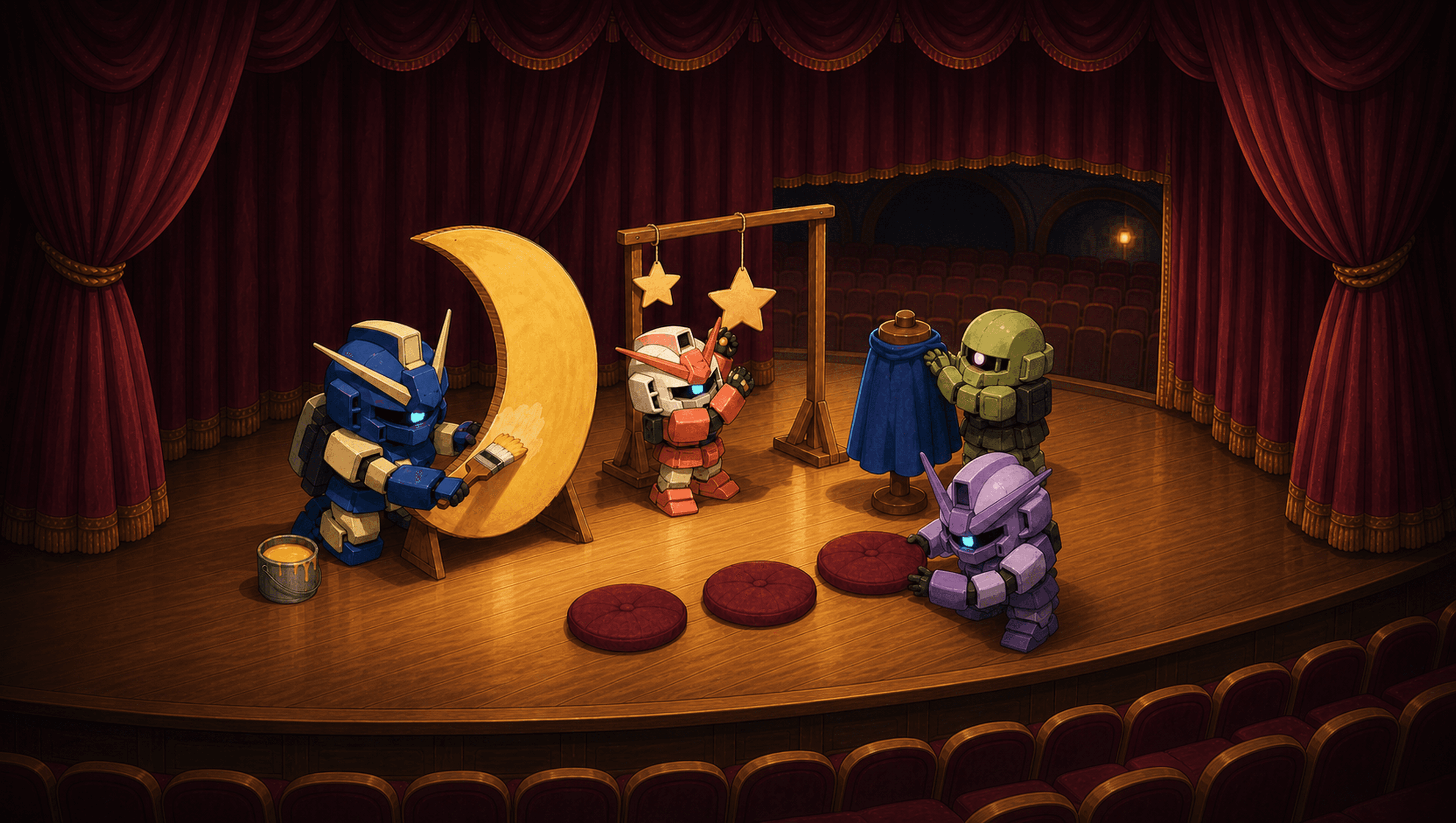 Little Theater Crew Large mat artwork