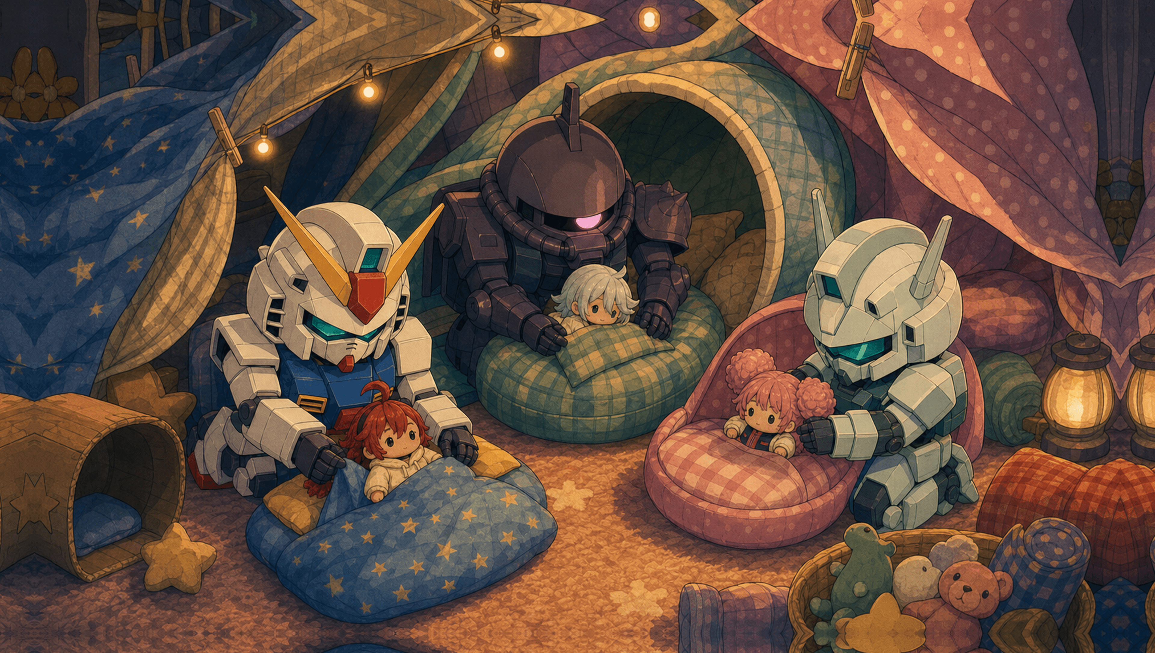 Blanket Fort Retro Cel Large mat artwork