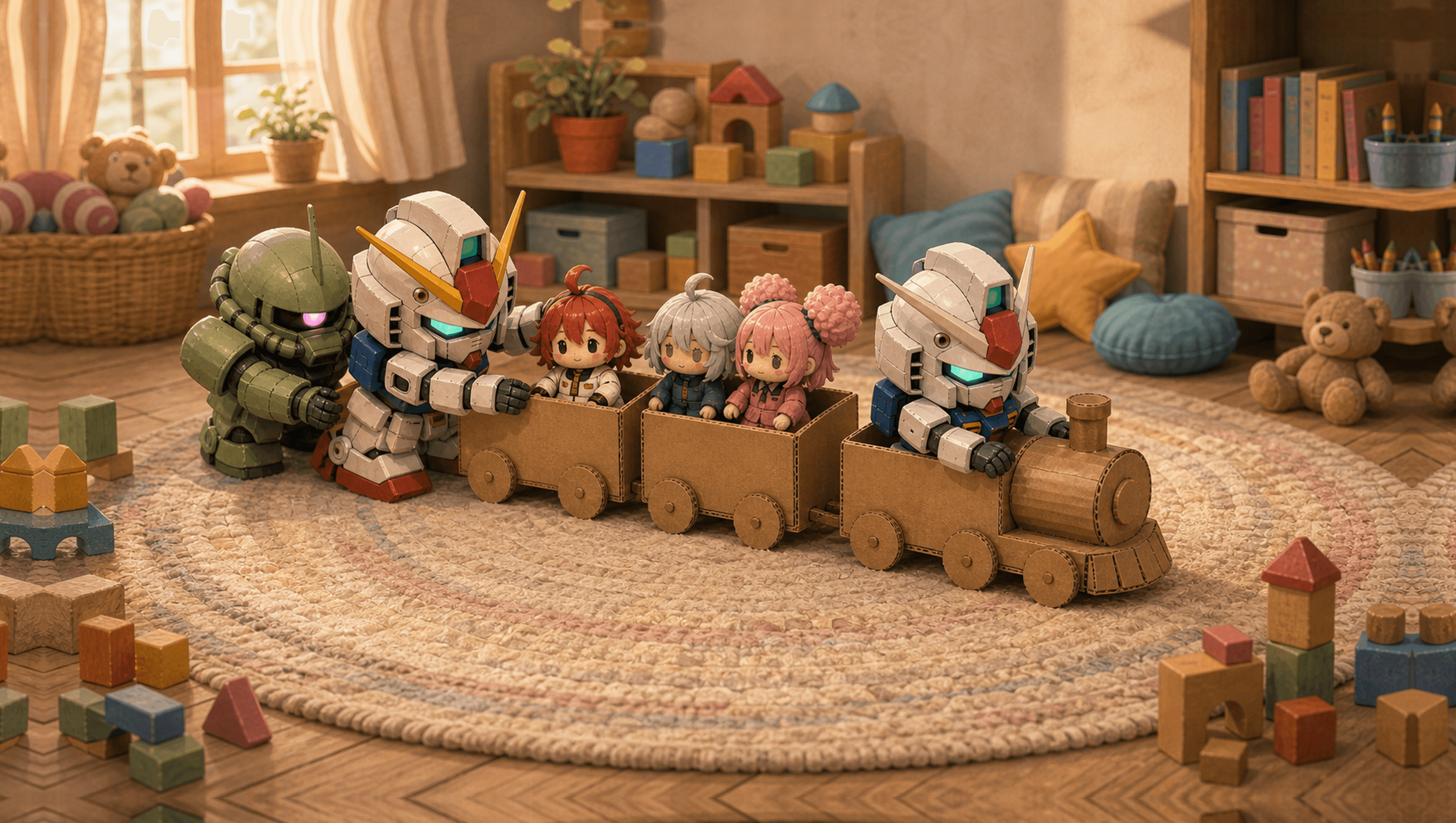 Cardboard Train Large mat artwork