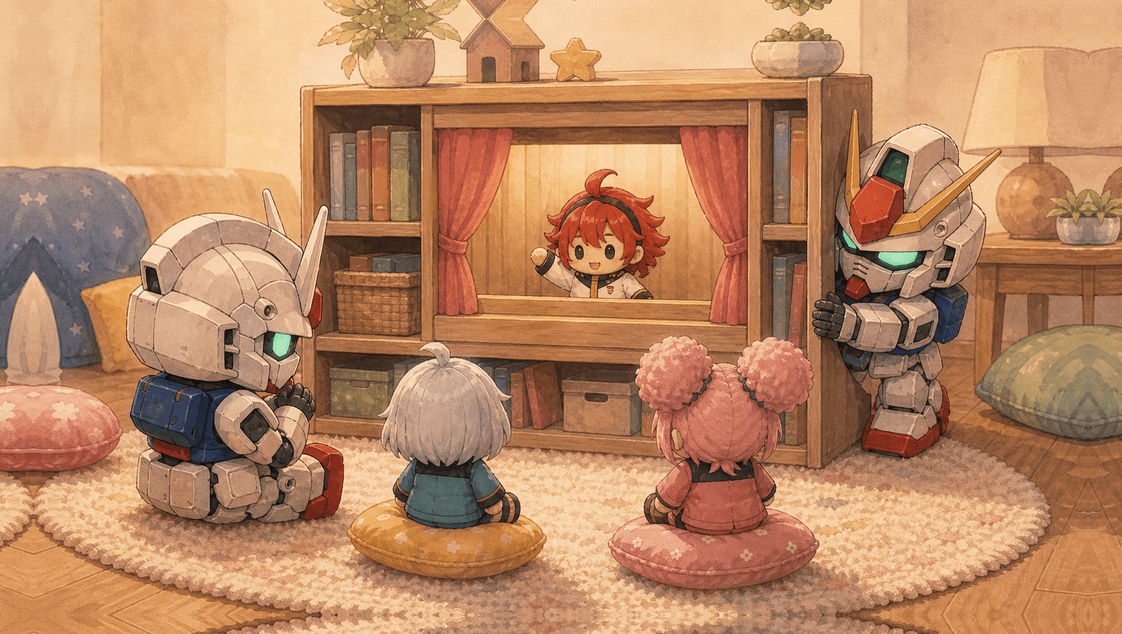 Bookshelf Puppet Large mat artwork