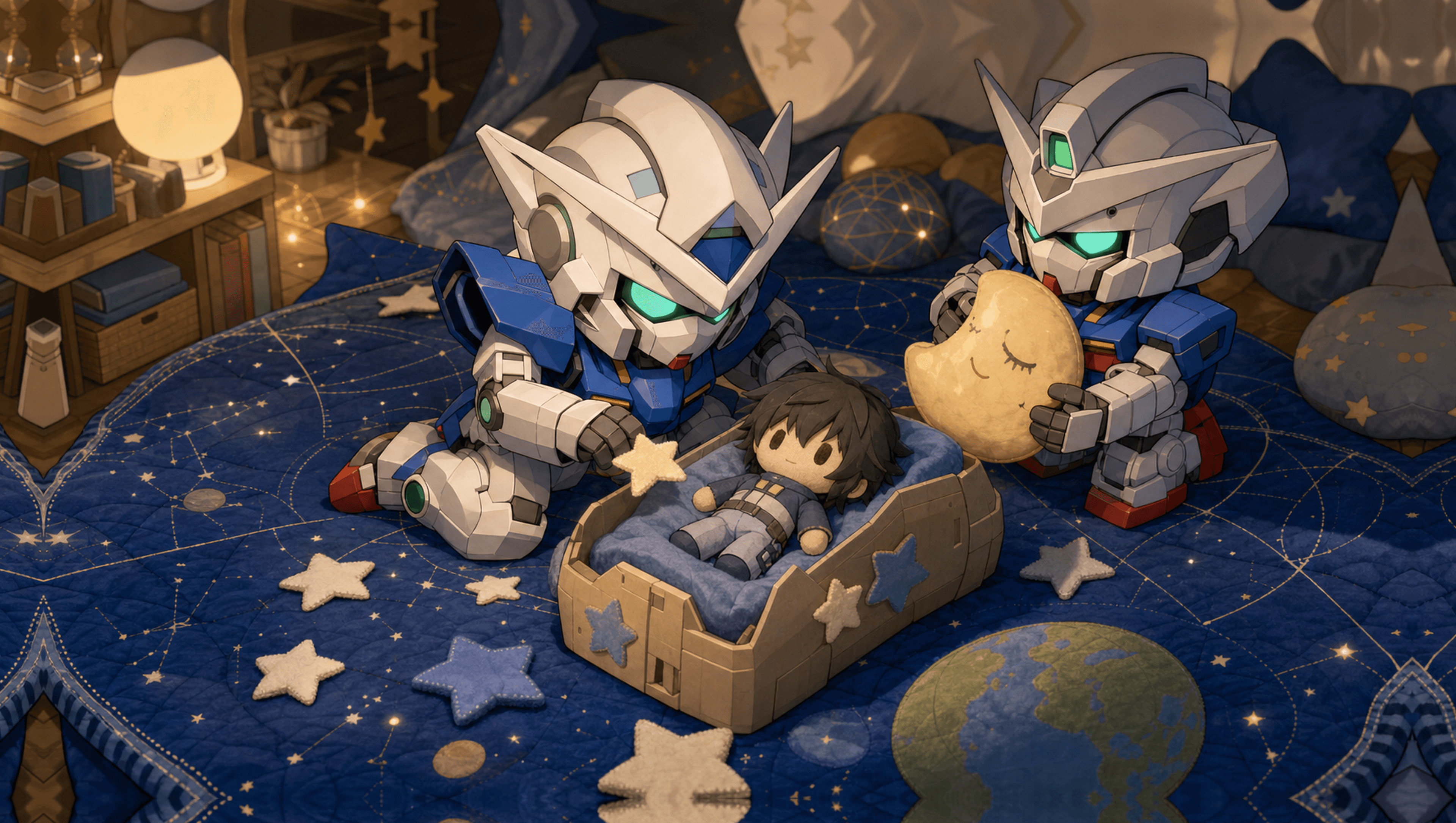 00 Gundam Star Quilt Large mat artwork
