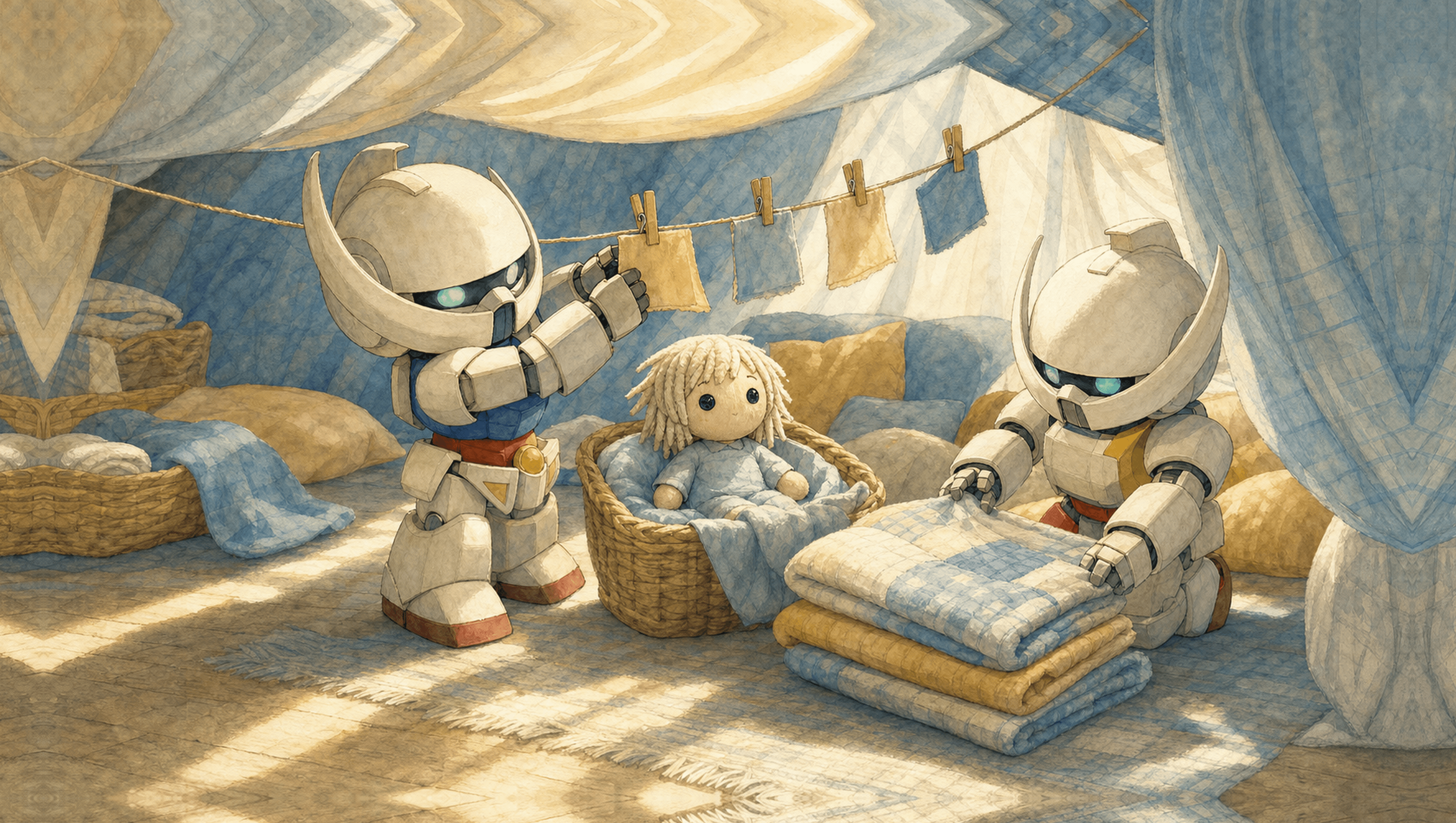 Turn A Laundry Blanket Fort Large mat artwork
