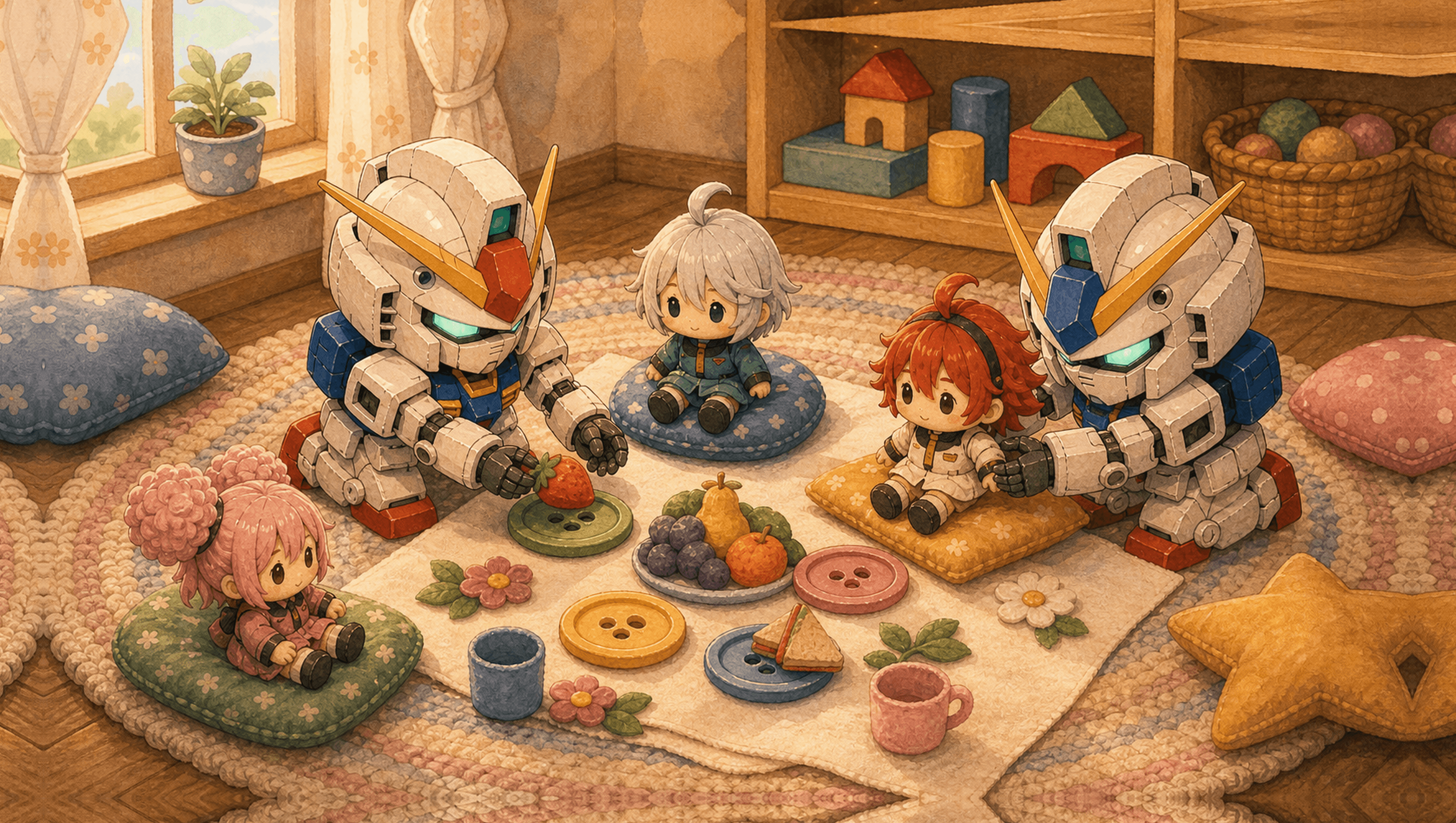 Button Picnic Large mat artwork