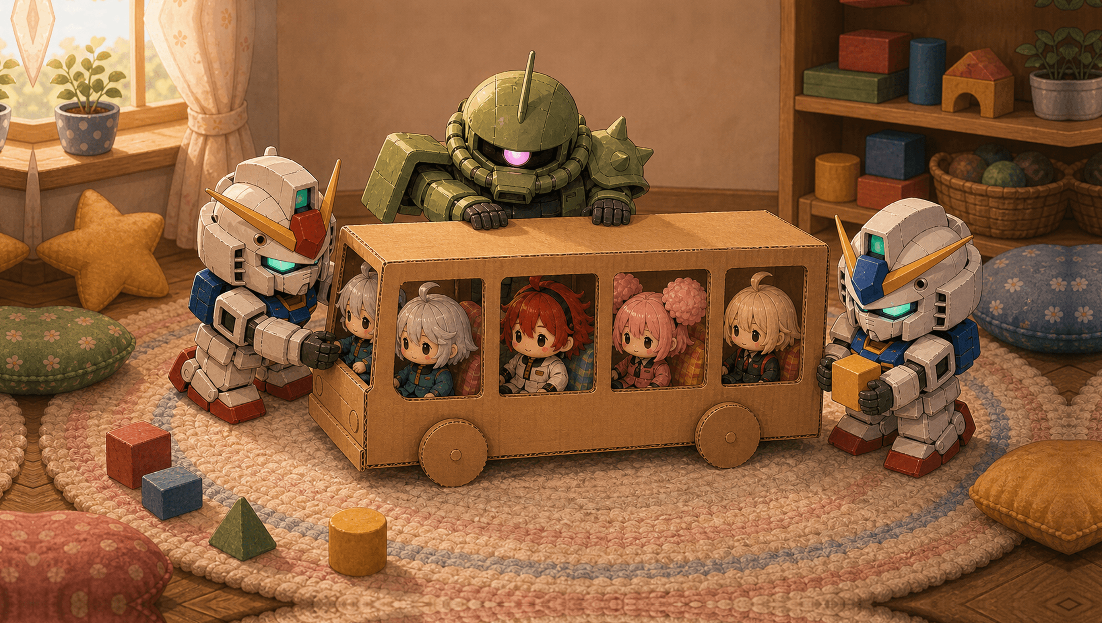 Cardboard Bus Large mat artwork