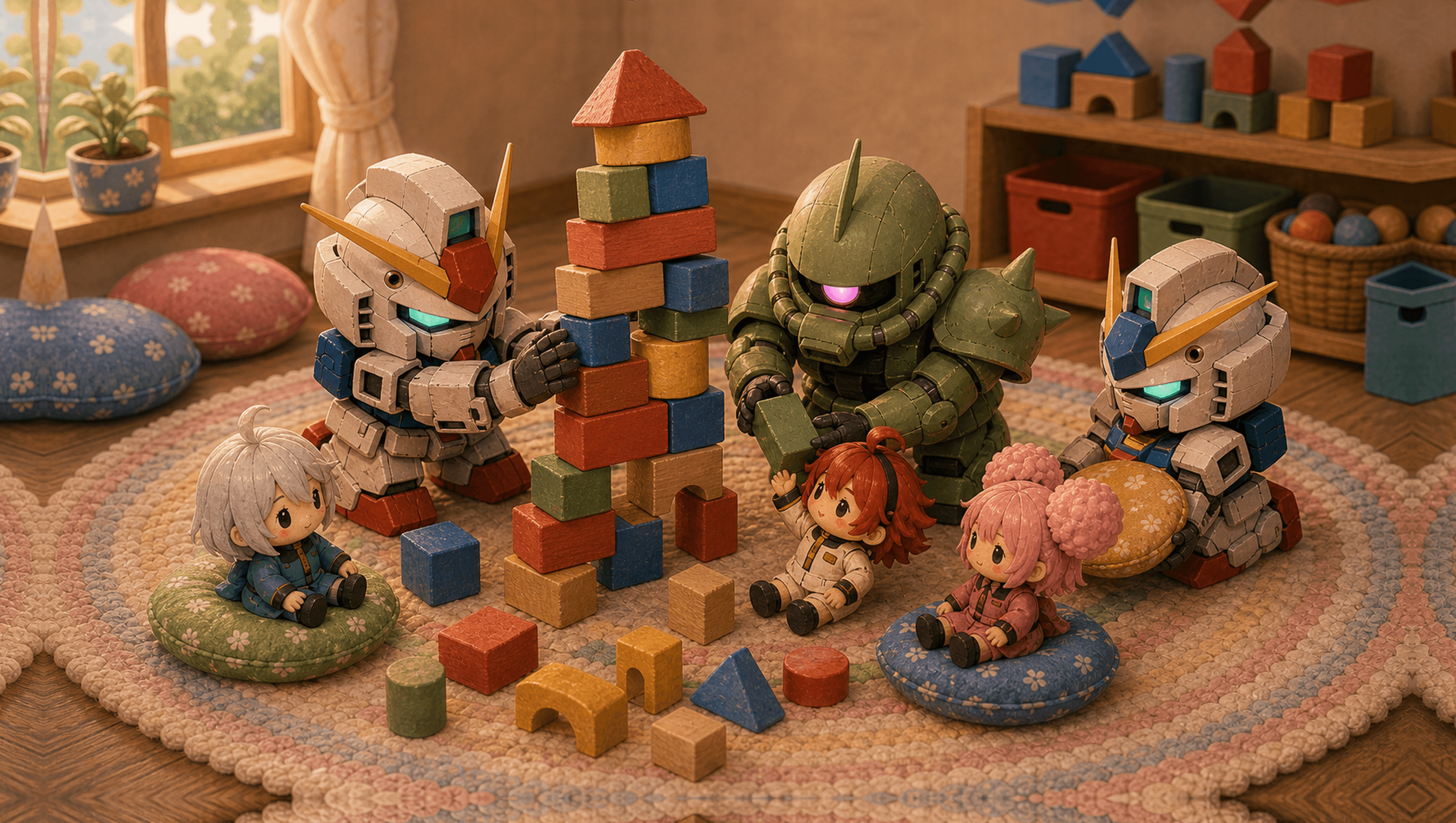 Block Tower Large mat artwork