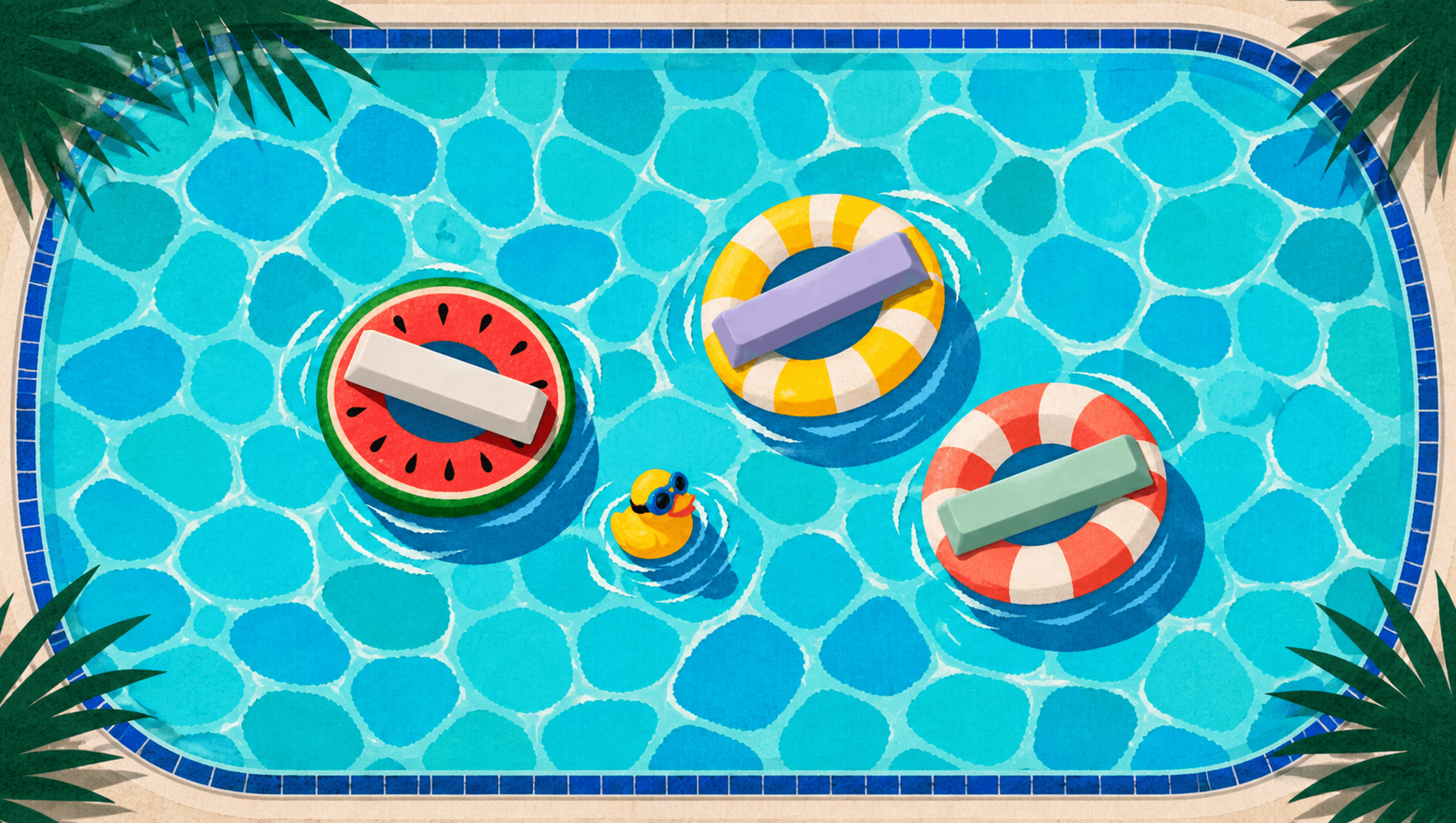 Spacebar Pool Party Large mat artwork