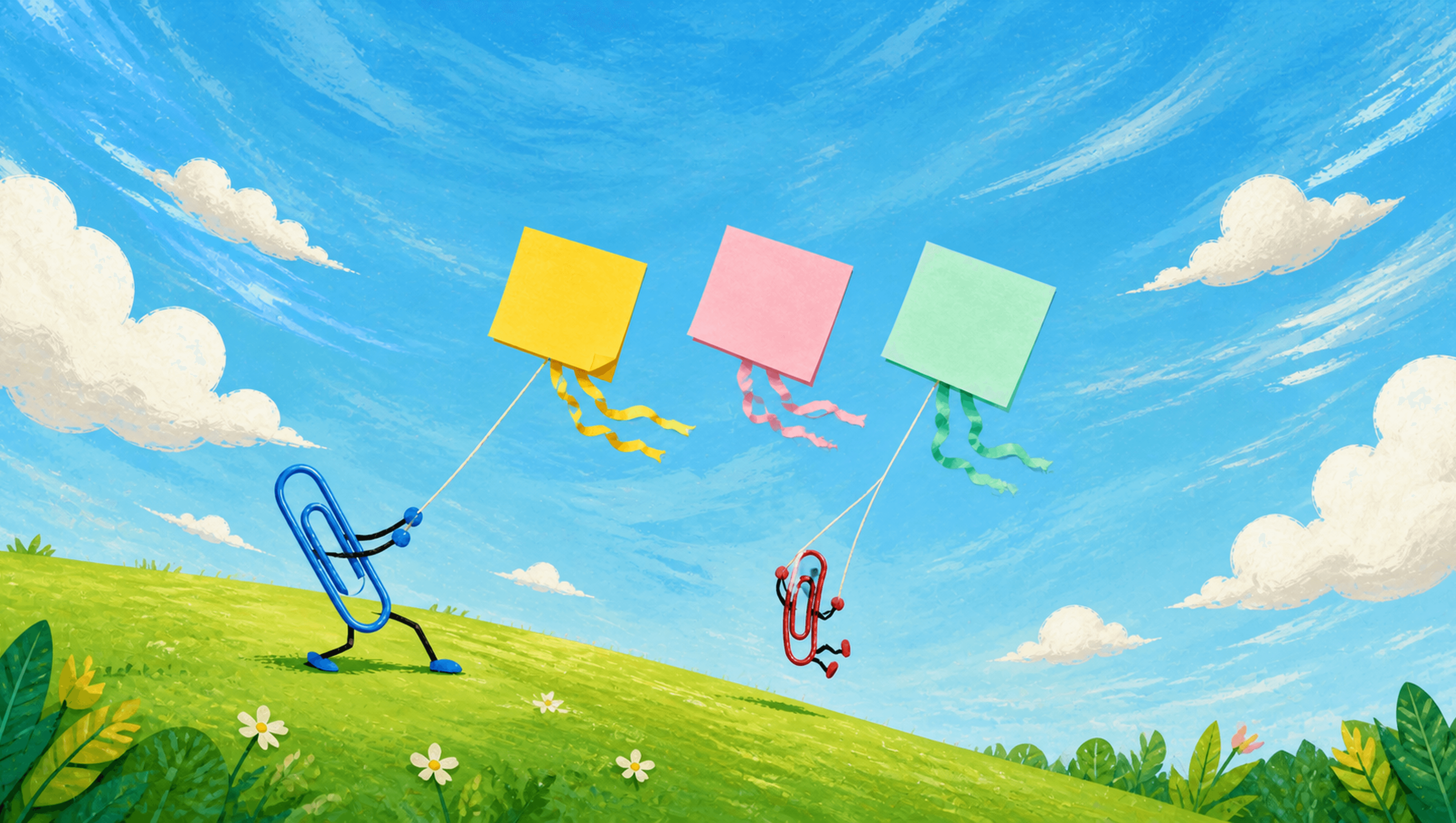 Sticky Note Kite Day Large mat artwork