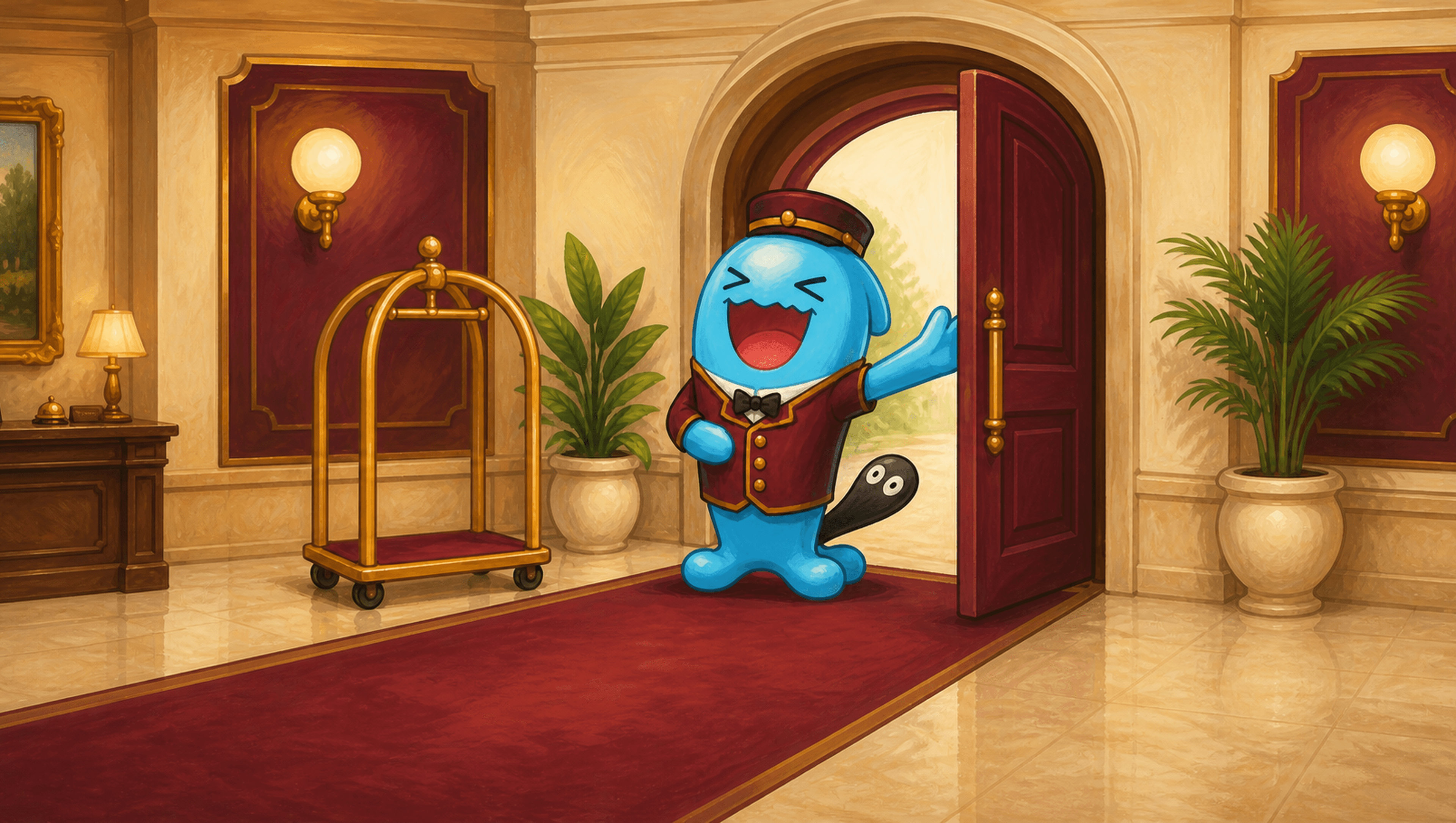 Wobbuffet Hotel Doorman Large mat artwork