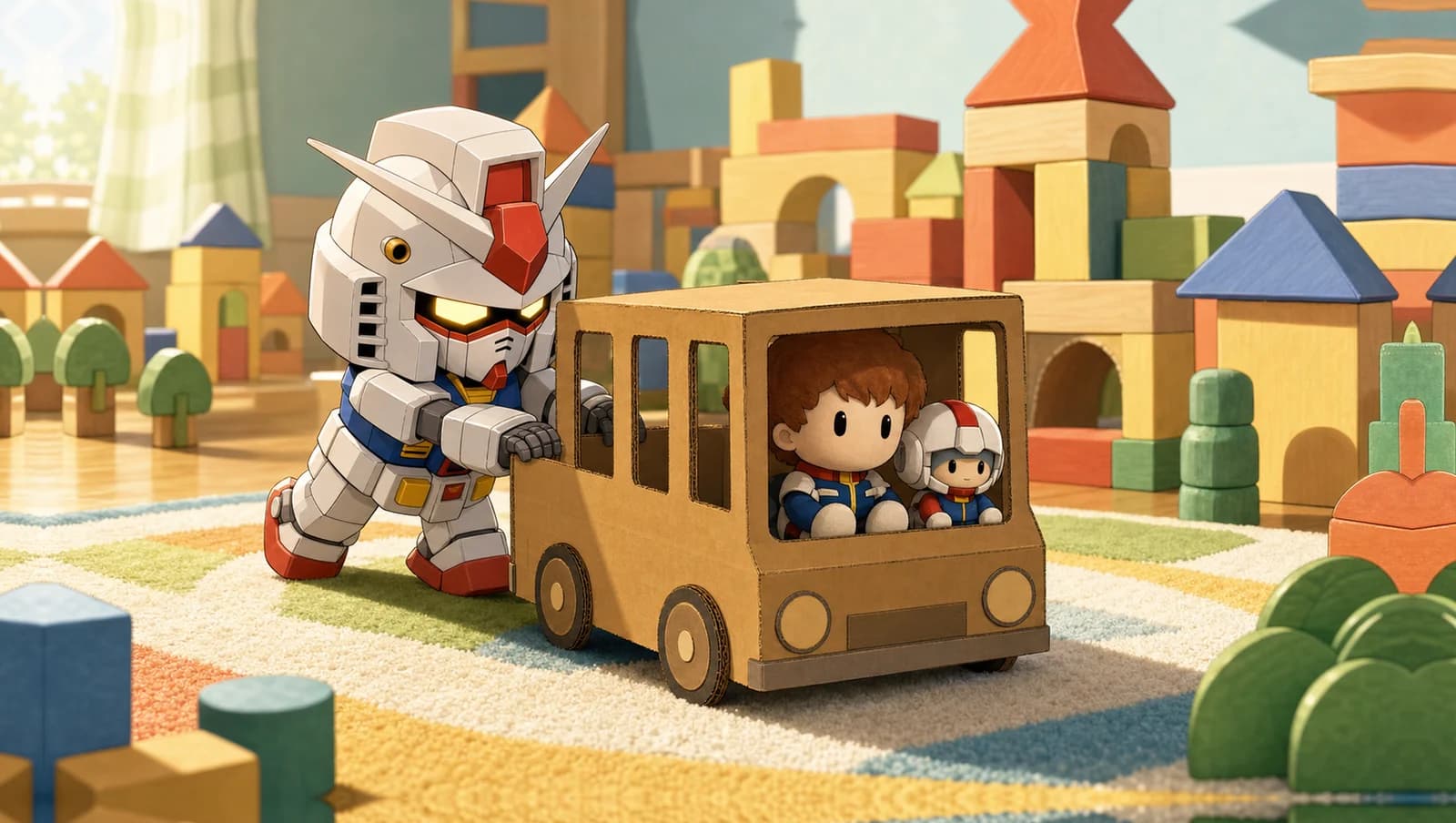 Cardboard Bus Route mat artwork