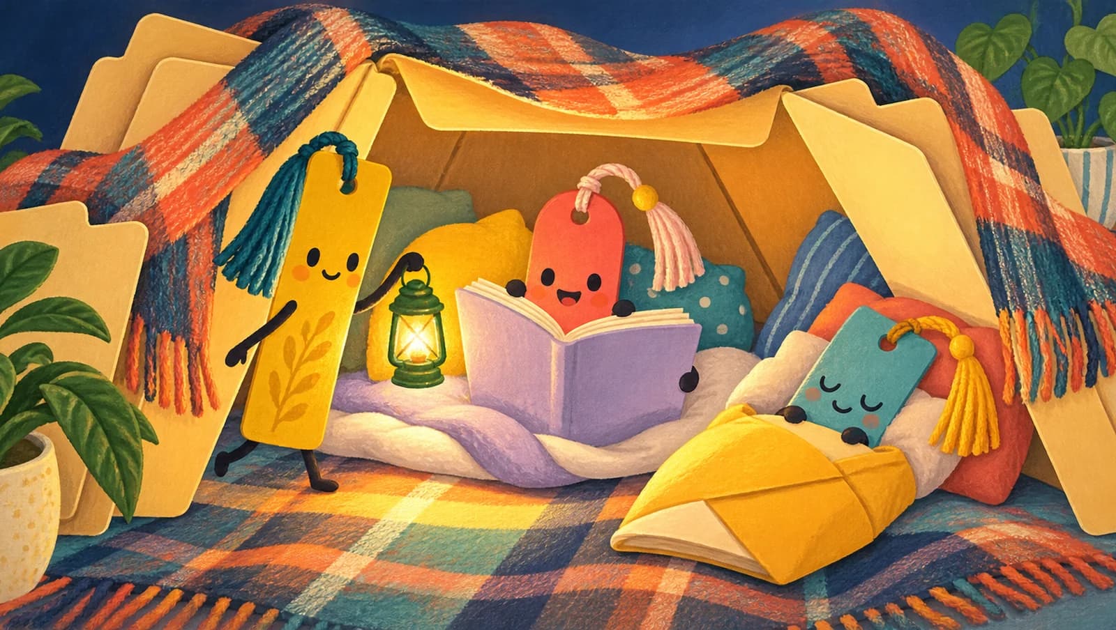 Folder Fort Sleepover mat artwork