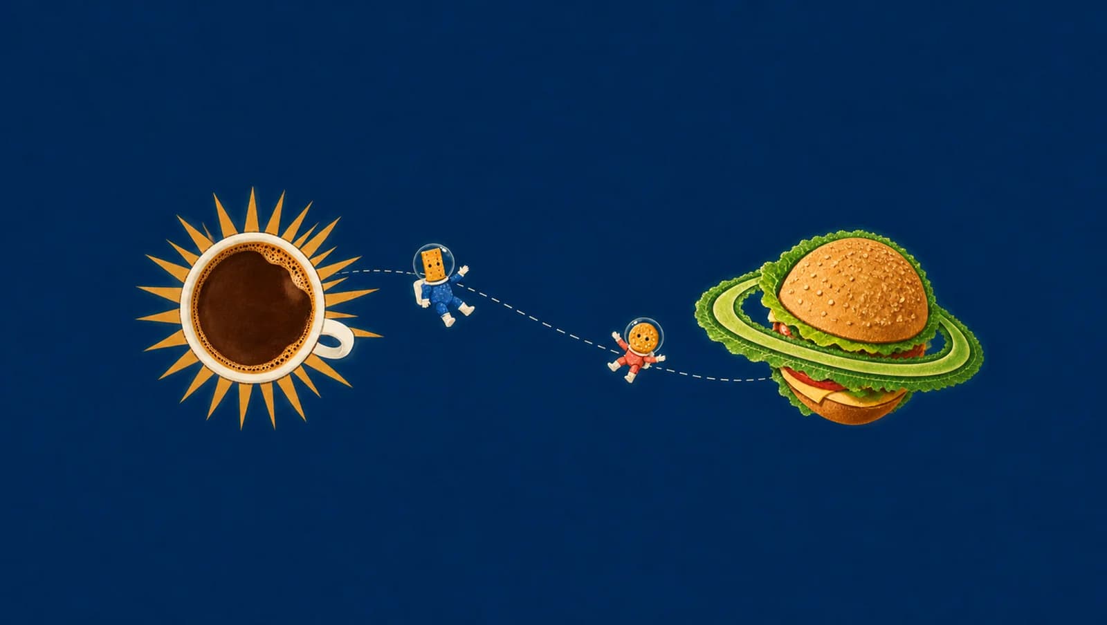 Lunch Break Solar System mat artwork