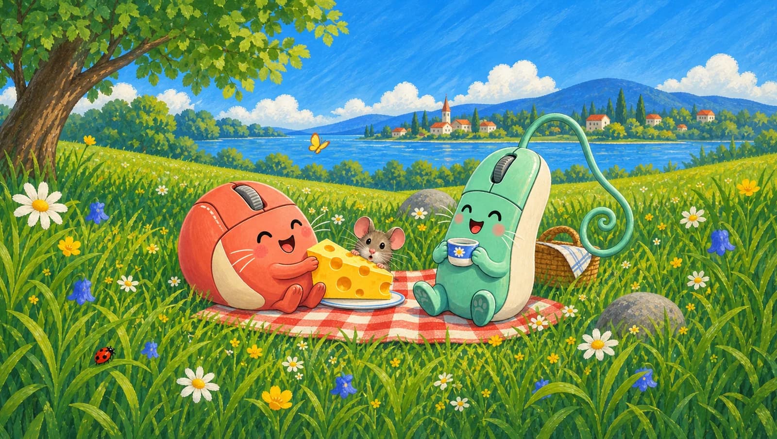 Mouse Country Picnic mat artwork