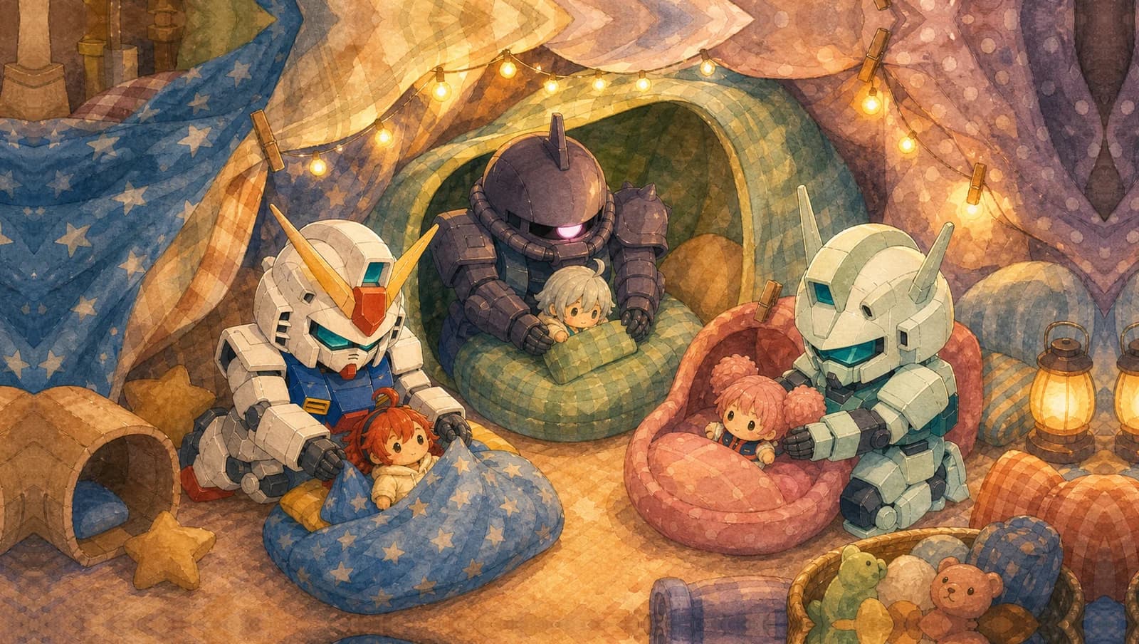 Blanket Fort Watercolor mat artwork
