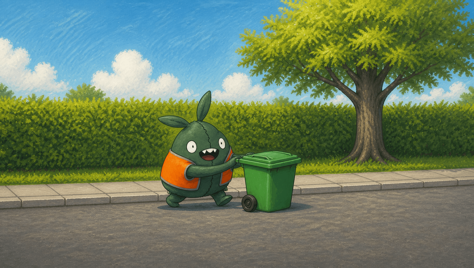 Trubbish Sanitation Supervisor mat artwork