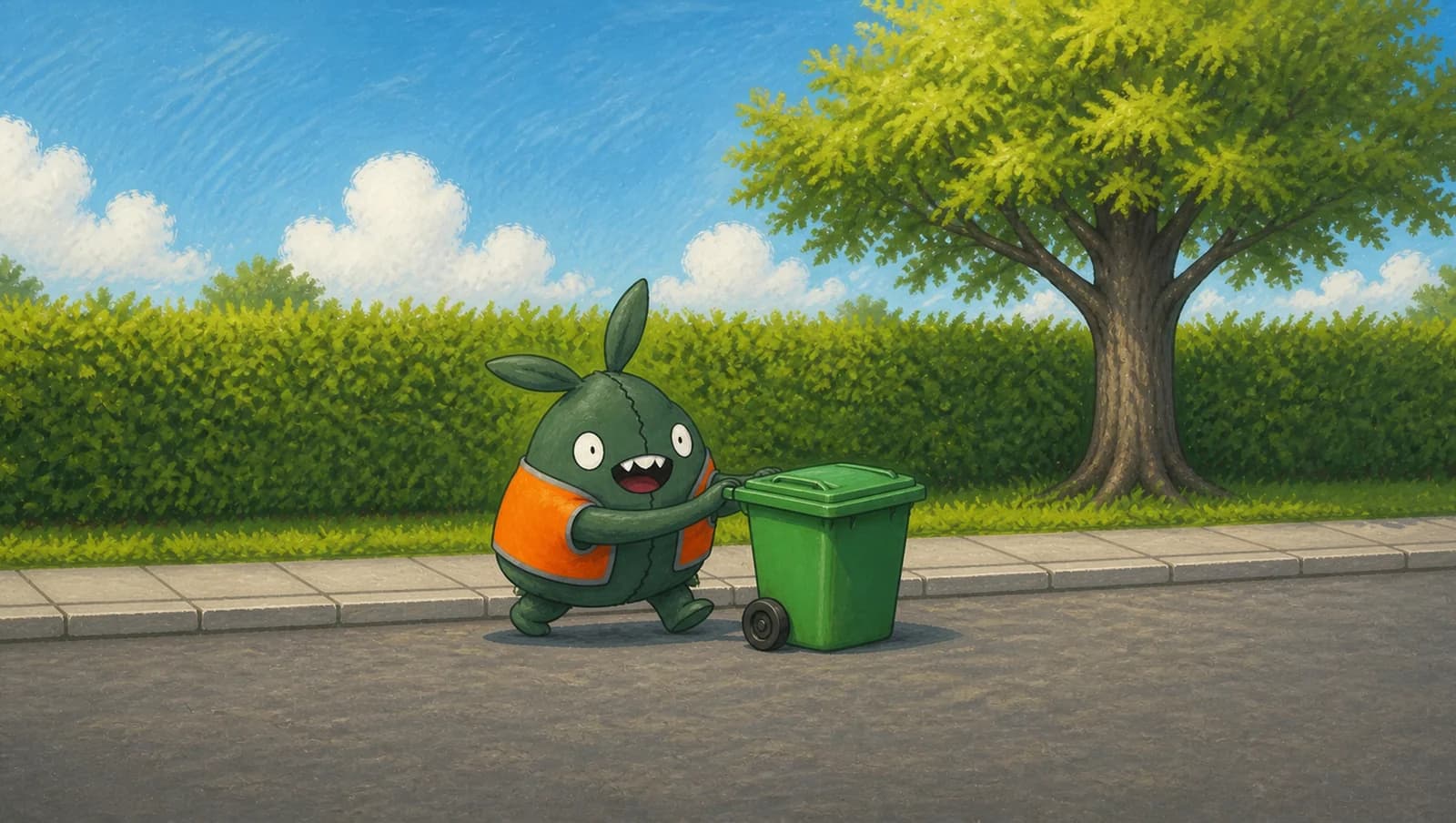 Trubbish Sanitation Supervisor mat artwork