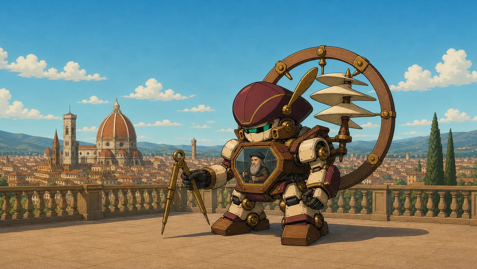 The Vitruvian War Machine mat artwork