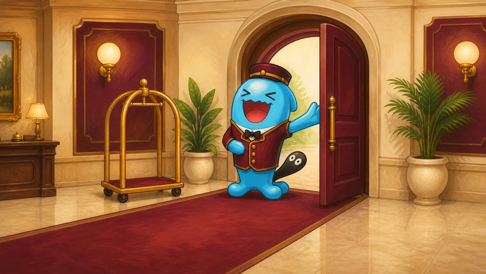 Wobbuffet Hotel Doorman mat artwork