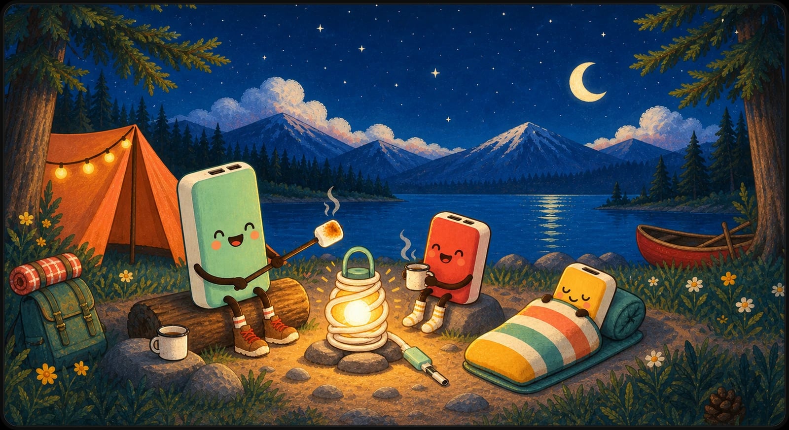 Low Battery Campout mat artwork
