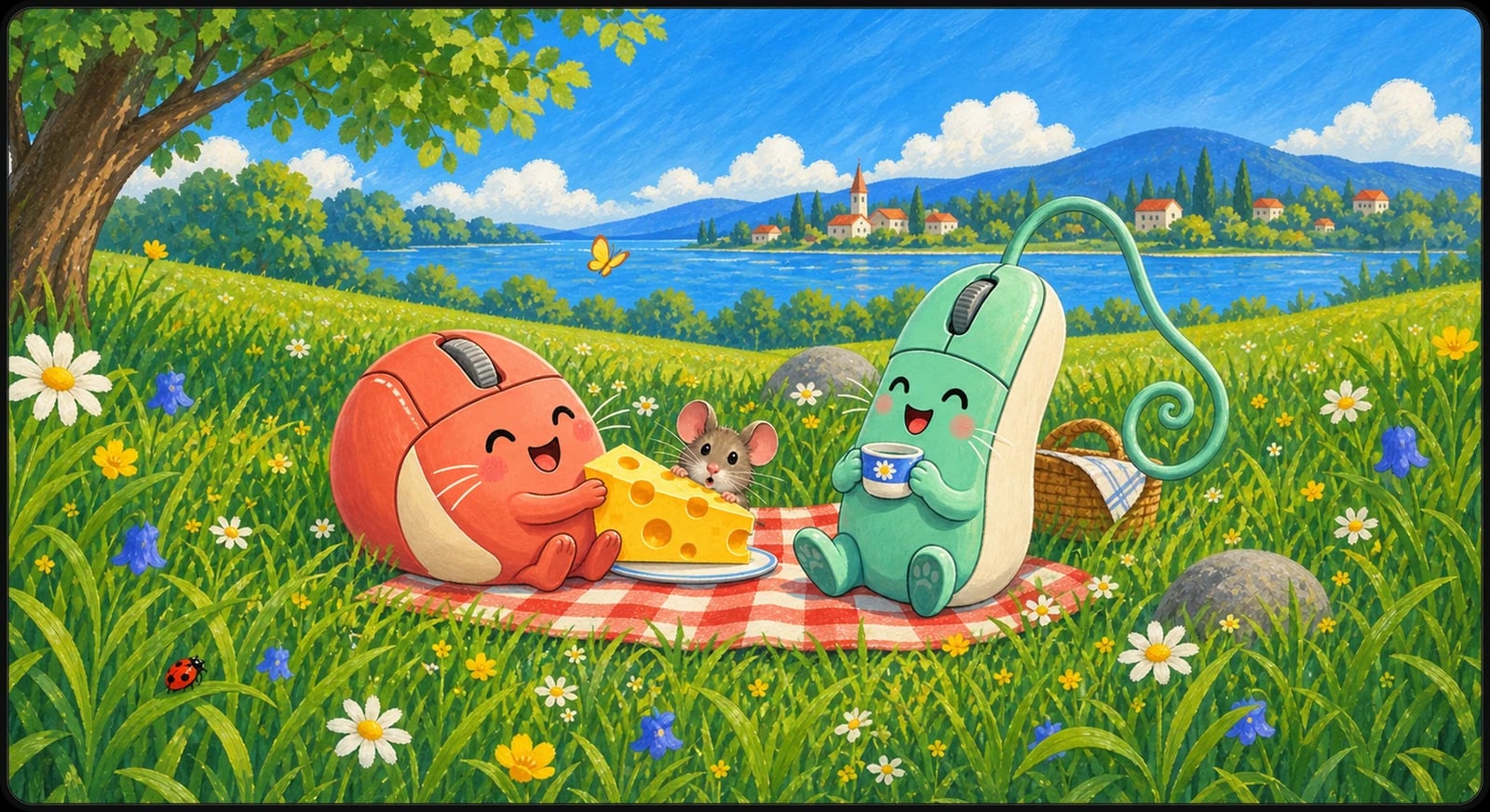 Mouse Country Picnic mat artwork